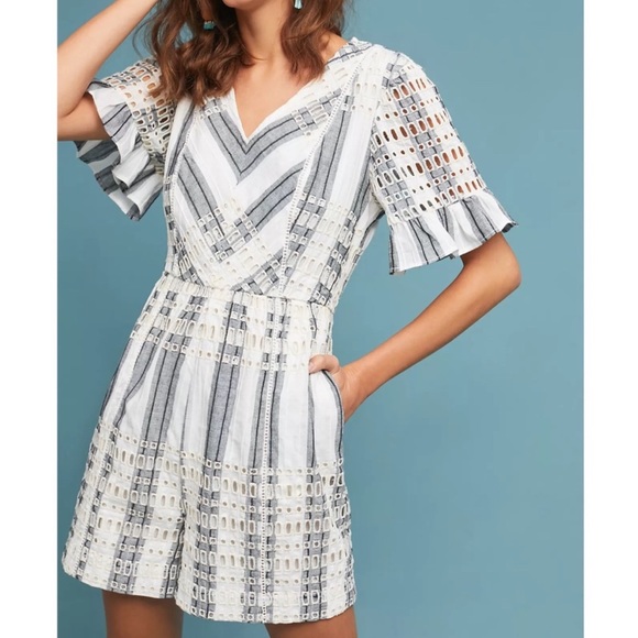 Anthropologie Pants - Anthropologie Sz 10 Embroidered Eyelet Romper by Ett Twa EUC